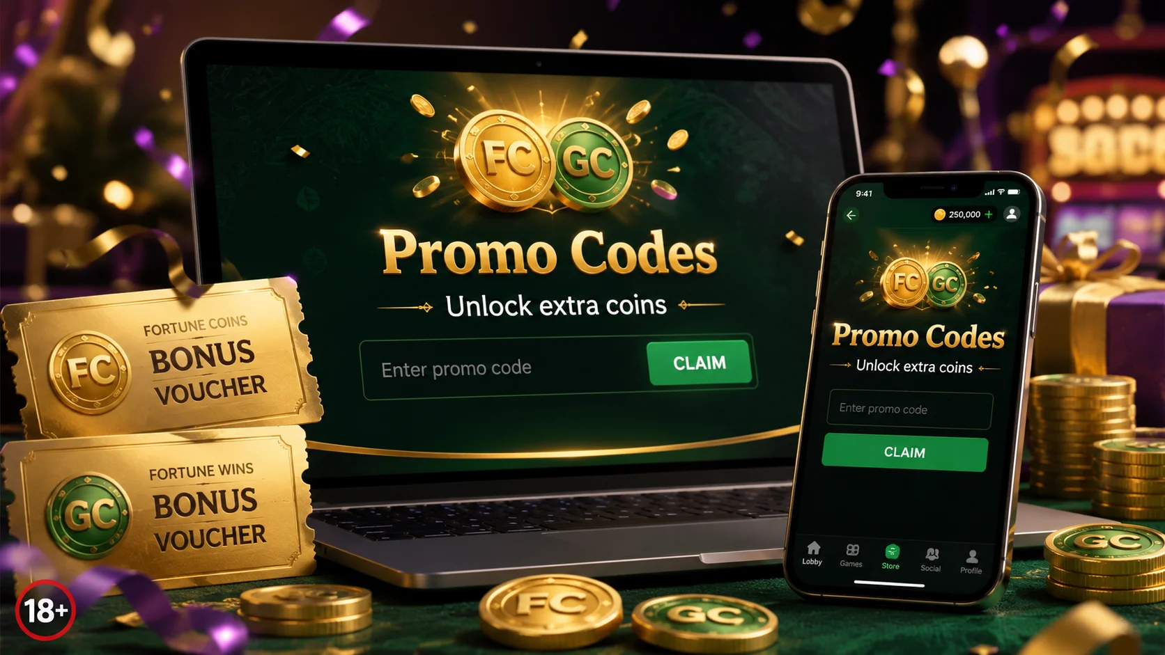 Fortune Coins promo codes and bonus vouchers